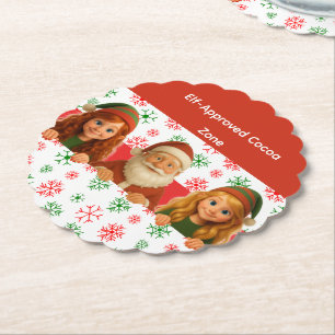 Kerstman & Elf Gezichten Noorderlicht Pret Kerst Kartonnen Onderzetters