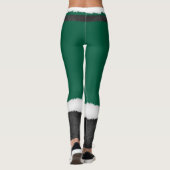 Kerstman Elf Green & White Bontlaarzen Kerstmis Leggings (Achterkant)