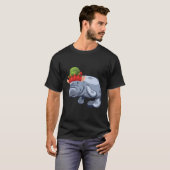 Kerstman Elf Pet Zee Koe Manatee Gift T-shirt (Voorkant volledig)