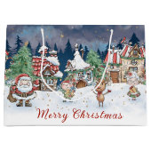 Kerstman Elf Rudolph Gift Bag Groot Cadeauzakje (Voorkant)