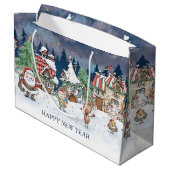 Kerstman Elf Rudolph Gift Bag Groot Cadeauzakje (Achterkant Gekanteld)
