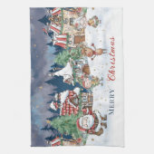 Kerstman Elf Rudolph Theedoek (Verticaal)