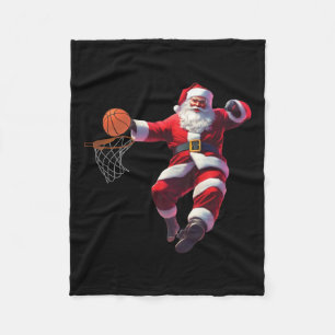 Kerstman elf spelen basketbal kerst pyjama sport fleece deken