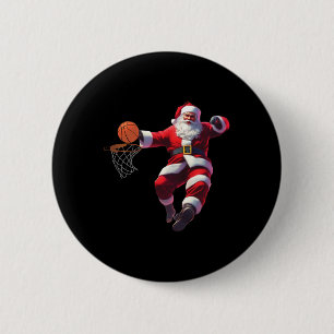 Kerstman elf spelen basketbal kerst pyjama sport ronde button 5,7 cm
