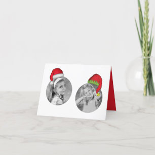 Kerstman Elf Vrolijke Kerst Foto Kaart 3 Foto