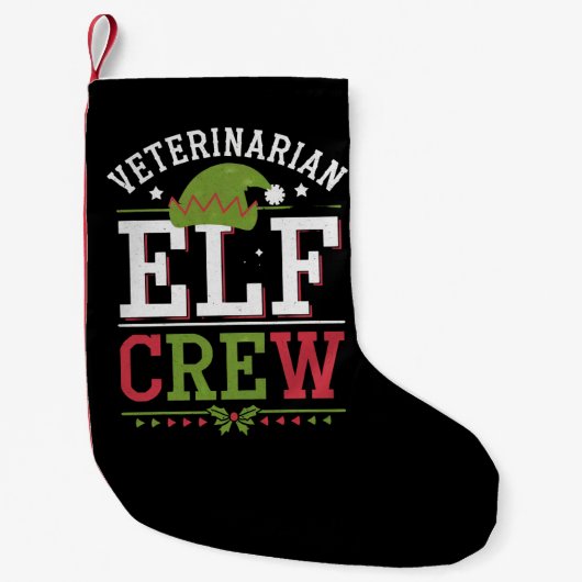 Kerstman Elfen Dierenarts Dierenartsassistent Kleine Kerstsok (Voorkant)