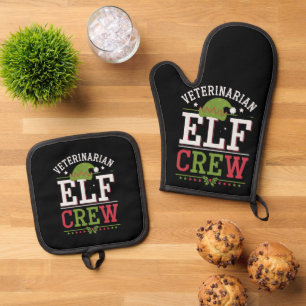 Kerstman Elfen Dierenarts Veterinaire Technicus Ovenwant & Pannenlap Set