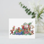Kerstman, Elfen en Speelgoed Kerst Briefkaart (Staand voorkant)