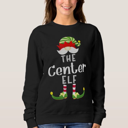 Kerstman Elfen Groep Kerstmis Pyjama Feest Trui (Voorkant)