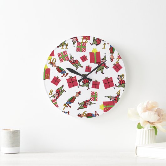 Kerstman Elfen wandklok (Huis)