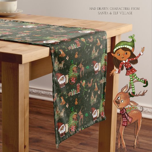 Kerstman & Elfendorp Fantasievolle Feestdagen Medium Tafelloper
