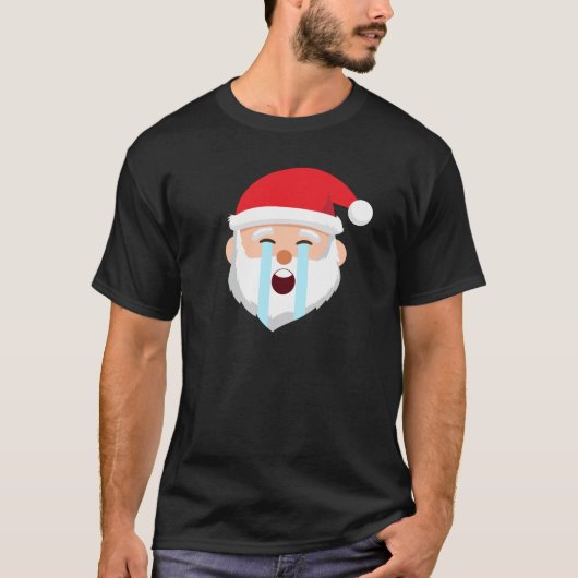 Kerstman Emoticons Huilen Luid Kerstmis Emoticon T-shirt (Voorkant)