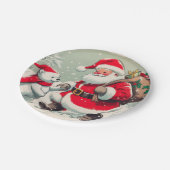 kerstman en Beer kerstpapier Borden Papieren Bordje (Gekanteld)
