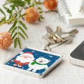Kerstman en Beer Sleutelhanger (Zijkant)