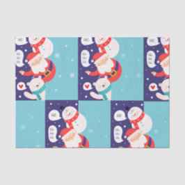 Kerstman en bemanning tissuepapier