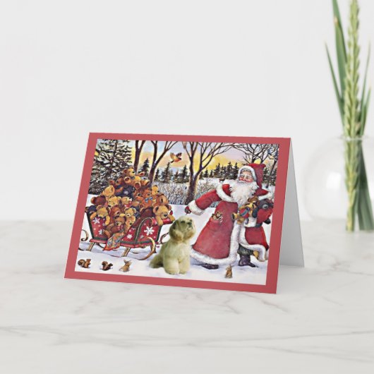 Kerstman en Beren 1 van de Kerstkaart van de Feestdagen Kaart (Voorkant)