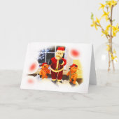 Kerstman en beren feestelijk kaart (Gele Bloem)