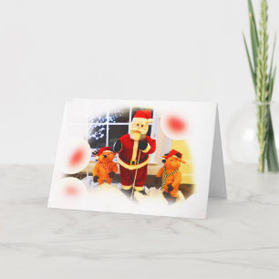 Kerstman en beren feestelijk kaart
