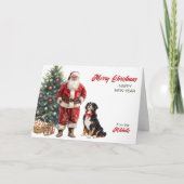 Kerstman en Berner Sennenhond Kerstmis Feestdagen Kaart (Voorkant)