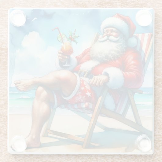 Kerstman en Bloederige Trouwen Grappige Sneeuwvoge Glazen Onderzetter (Achterkant)