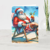 Kerstman en Bloody Mary Grappige Sneeuwvogels Kers Feestdagen Kaart (Voorkant)