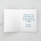 Kerstman en Bloody Mary Grappige Sneeuwvogels Kers Feestdagen Kaart (Binnen)