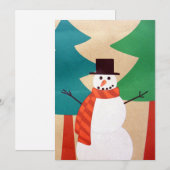 Kerstman en bomen feestdagenkaart (Voorkant / Achterkant)