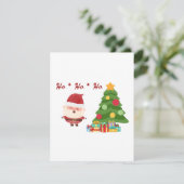 Kerstman en boom op een feestdagenkaart (Staand voorkant)