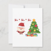 Kerstman en boom op een feestdagenkaart (Voorkant)