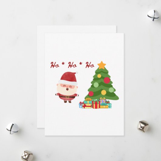Kerstman en boom op een feestdagenkaart (Voorkant / Achterkant in situ)