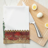  kerstman en boom theedoek (Quarter Fold)