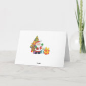 Kerstman en Cadeau Feestdagen Kaart (Achterkant)