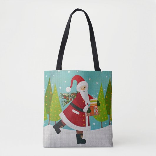 Kerstman en Cadeau Tote Bag (Voorkant)