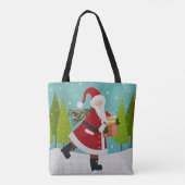 Kerstman en Cadeau Tote Bag (Achterkant)