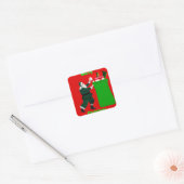 Kerstman en cadeau zak rode Stickers (Envelop)