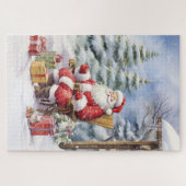 Kerstman en cadeaus legpuzzel (Horizontaal)