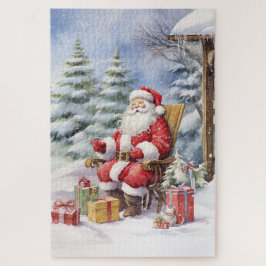Kerstman en cadeaus legpuzzel