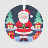 Kerstman en cadeaus ornament (achterkant)