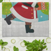 Kerstman en cadeaus theedoek (Gevouwen)