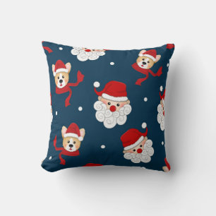 Kerstman en Corgi Patroon Kussen