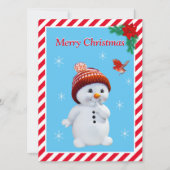 Kerstman en Cute Red Bird Kaart (Voorkant)