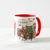 Kerstman en dansende kinderen uit het verleden mok (Voorkant rechts)