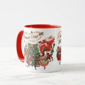 Kerstman en dansende kinderen uit het verleden mok (Voorkant links)