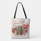 Kerstman en dansende kinderen uit het verleden tote bag (Achterkant)