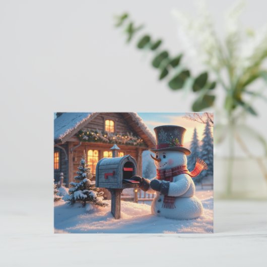 Kerstman en de brievenbus briefkaart (Staand voorkant)