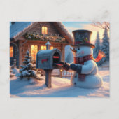 Kerstman en de brievenbus briefkaart (Voorkant)