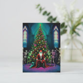 Kerstman en de dansende skeletten briefkaart (Staand voorkant)