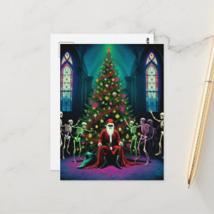 Kerstman en de dansende skeletten briefkaart