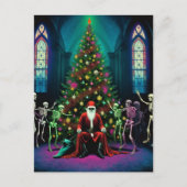 Kerstman en de dansende skeletten briefkaart (Voorkant)