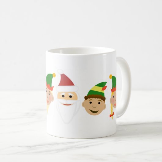 Kerstman en de Elfen Kerst Vakantie Koffie Mok (Voorkant rechts)